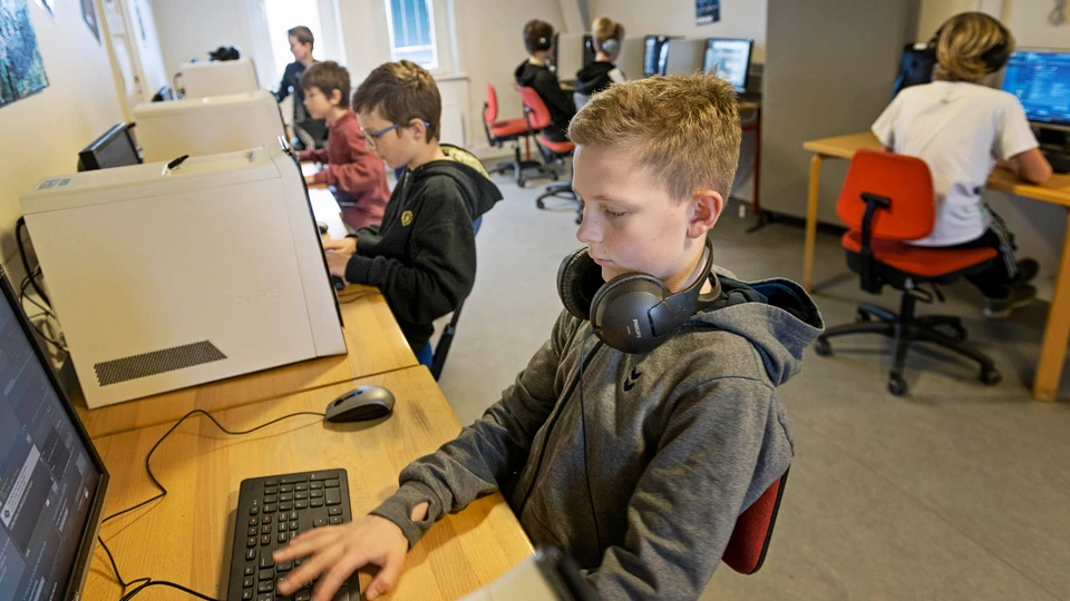 Drenge spiller computer